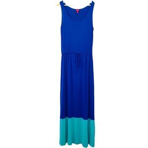 Merona blue green colorblock drawstring maxi M